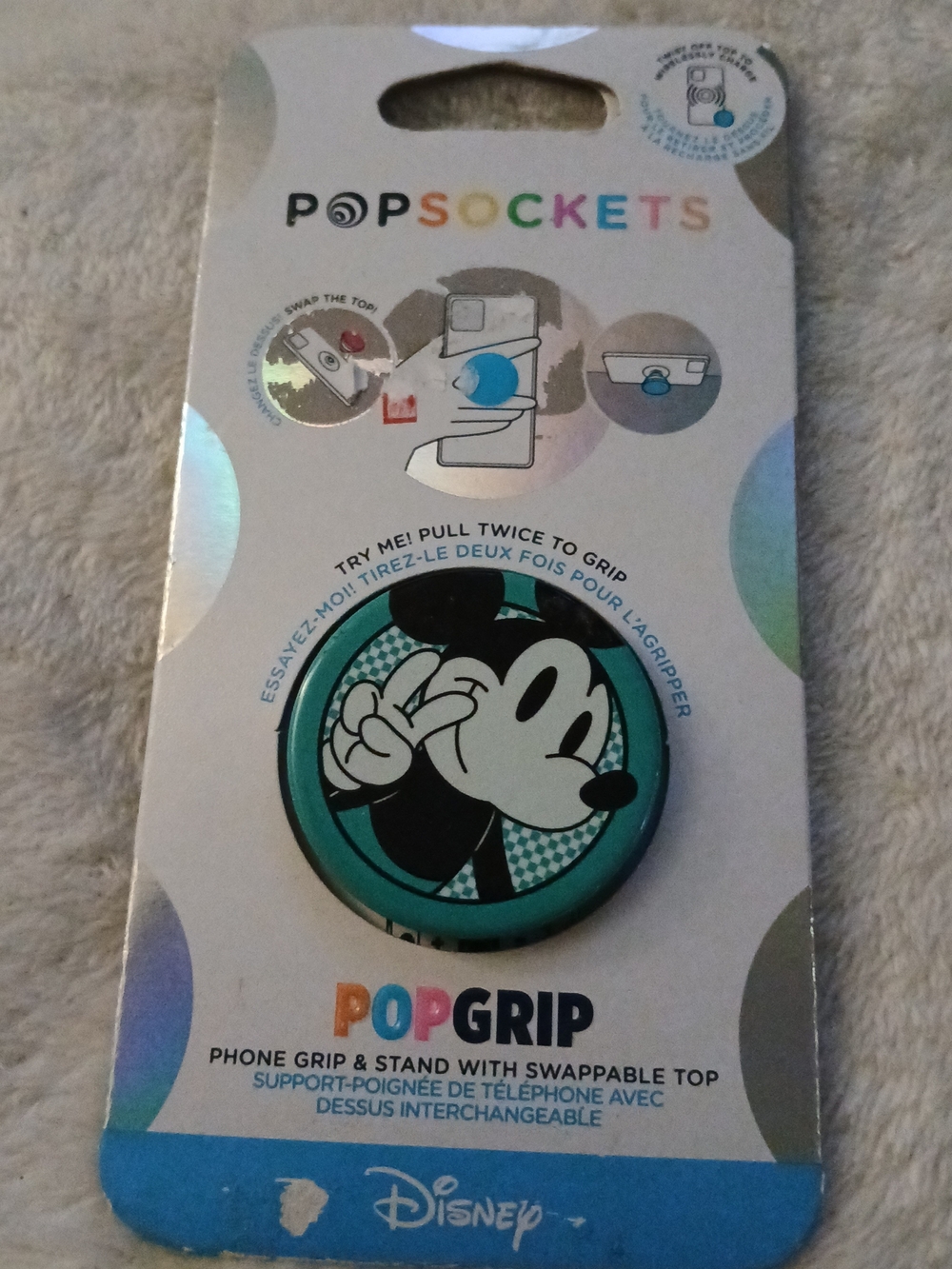 💚 DISNEY PopSocket PopGrip Mickey Mouse Phone Grip
